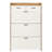 Two Drawers, Three-Fold Doors, Large Storage Shoe Cabinet, White-536995356