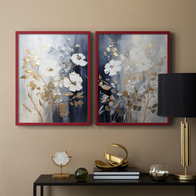 «FLORAL Series CCLxxxi», reproduction encadrée de qualité supérieure - prête à être accrochée - aucun clou requis - aucun clou requis