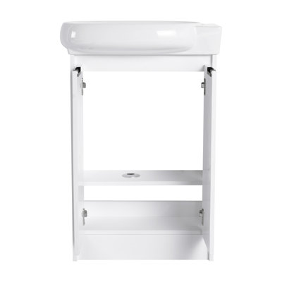 Meuble-lavabo autoportant de 23 po avec lavabo et portes à fermeture douce