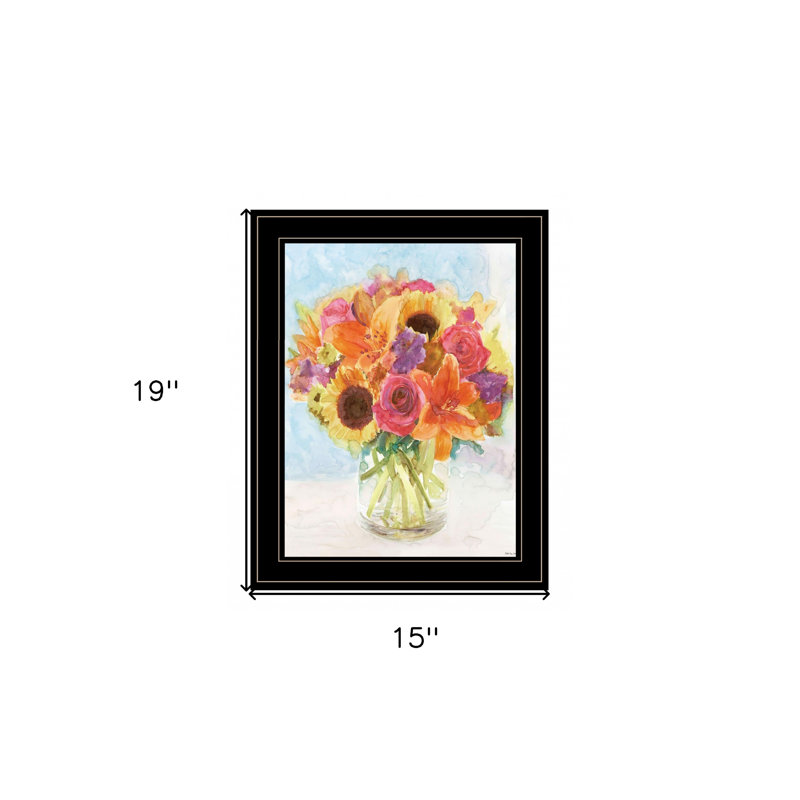 Vases avec fleurs, art mural, Cadre noir