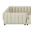 Lit plateforme tapissier grand et simple TG, lit mère et enfant, similicuir-946847351