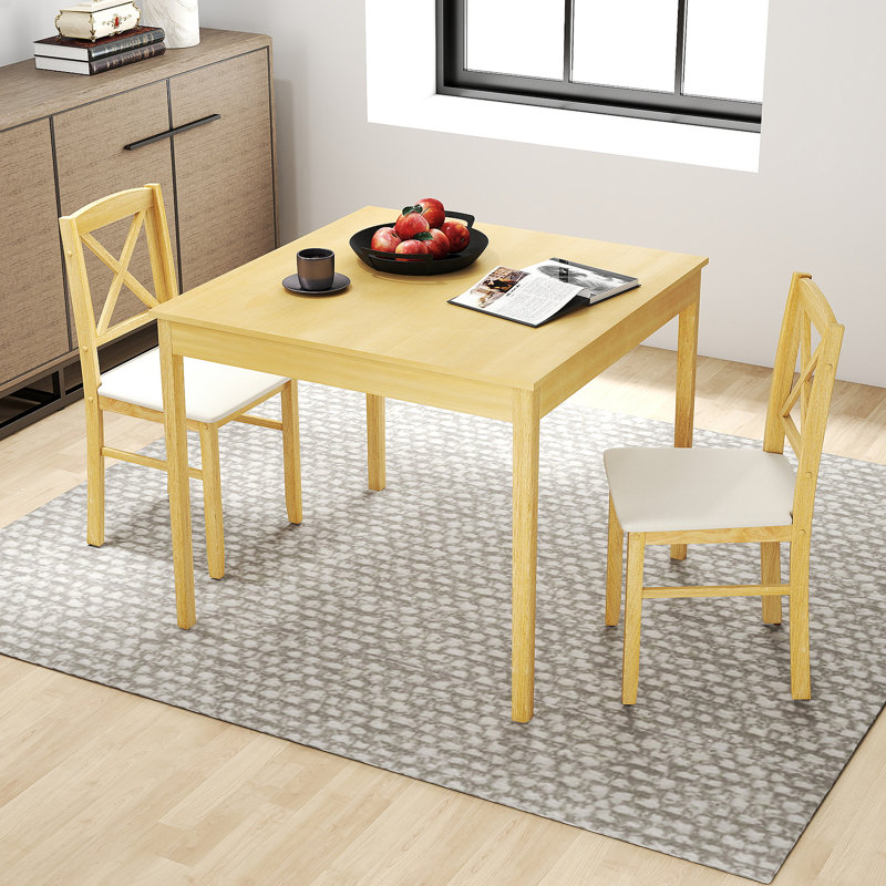 Dining Set, Yellow, White/Beige