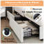 Structure de lit tapissier 47,2 po avec 4 tiroirs de rangement, blanc-537421191-537421190