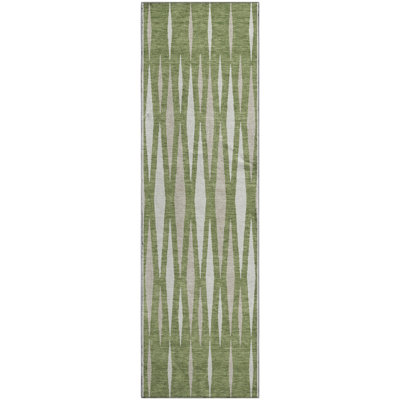 Premium Machine Washable Prisco Green Rug