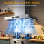 Hotte de cuisine murale à 4 vitesses avec contrôle tactile et capteur de mouvements en acier inoxydable avec 2 lumières DEL-125480979