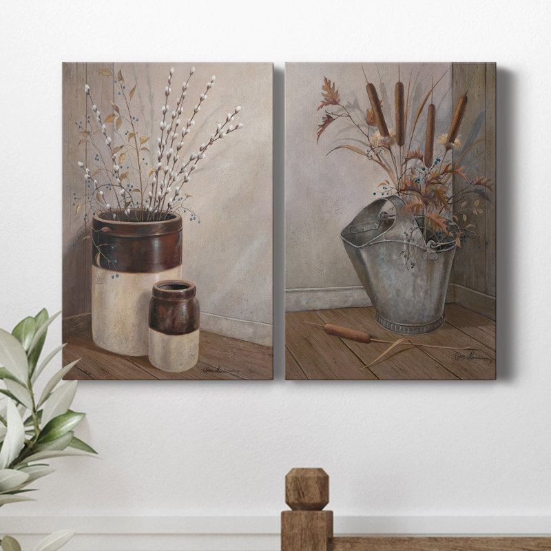 «Pussy Willows and Spring», ensemble de 2 reproductions sur toiles tendues, H 12 po x l 8 po x P 1 po, Toile tendue