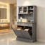 Armoire de rangement autoportante pour salle de bain, armoire de rangement pour couloir, armoire de cuisine, armoire de cuisine avec station de charge