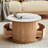Log style rock plate end table