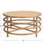 Table basse ronde en rotin et feuille de bananier