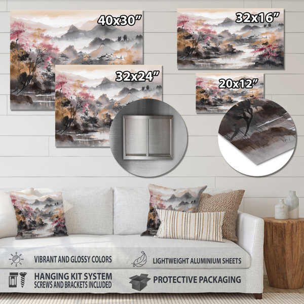 Red Barrel Studio® Golden Whispers of Japon I - Japon Landscape Metal ...