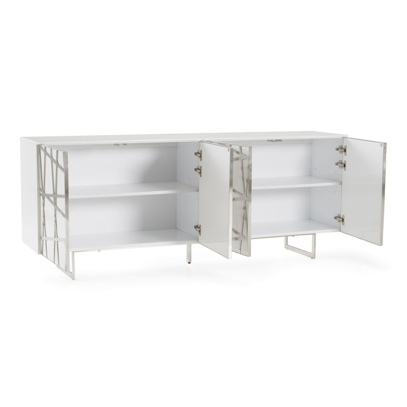 Buffet de 79 po de largeur Sevan, White/Silver