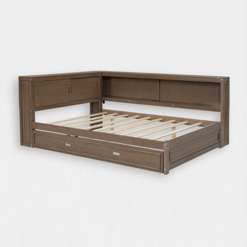 Wooden Storage Daybed With Trundle, Wood