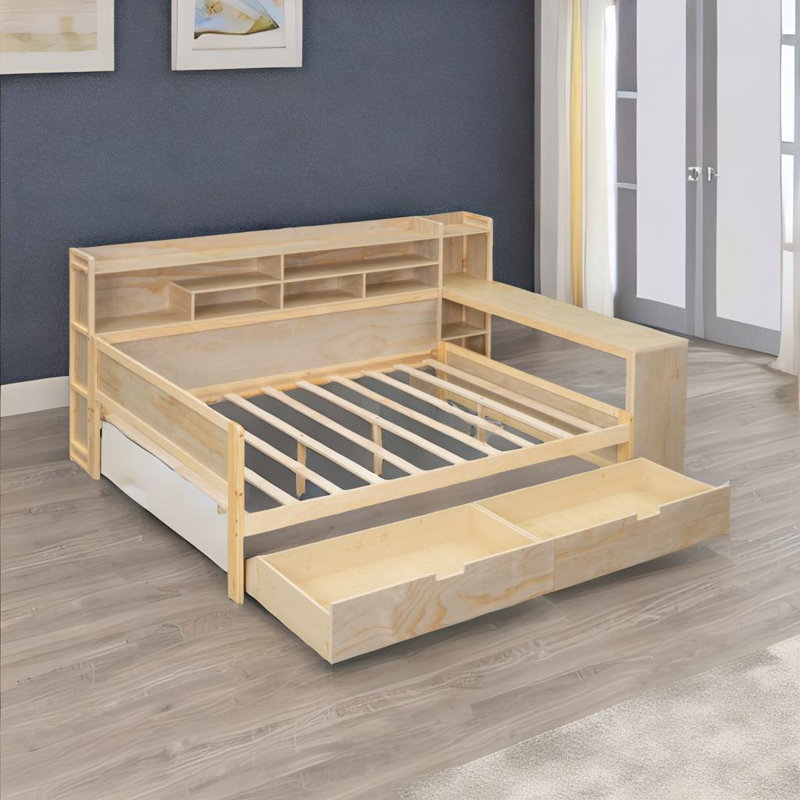 Lit de jour double en bois, Blanc
