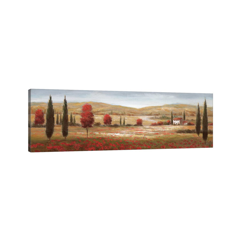 Tuscan Poppies I by Nan - Panoramic Painting on Canvas, Wrapped Canvas, 182.88 cm H x 60.96 cm W