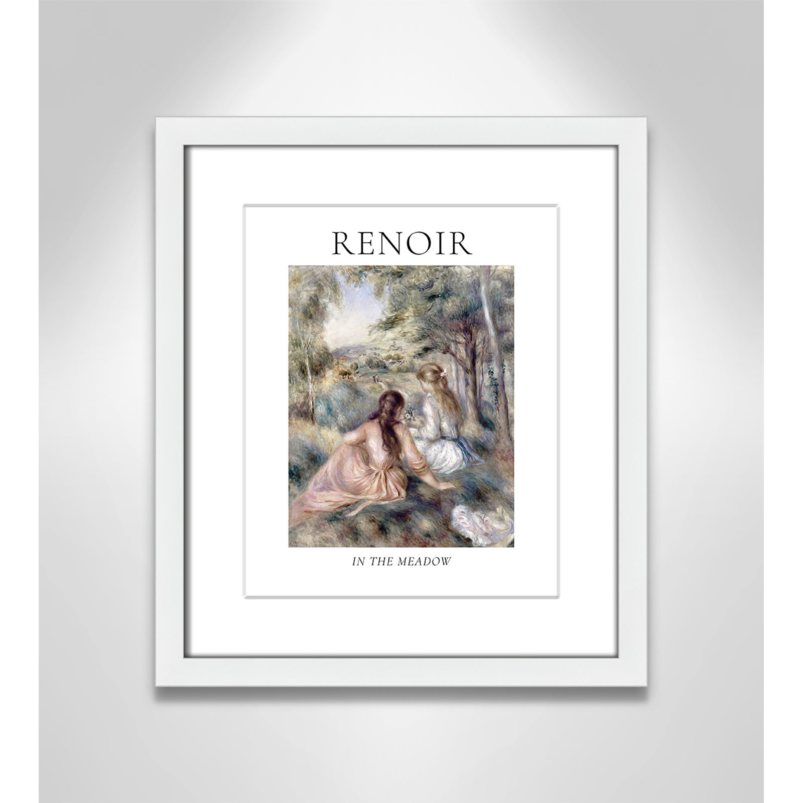 Old Masters Collection " In The Meadow " by Auguste Renoir, Yes, 15" H x 13" W x 1.25" D, White Single Picture Frame