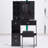 Compact Left Drawer Vanity Table With Cushioned Stool And Extra Large Sliding Mirror-1754445241