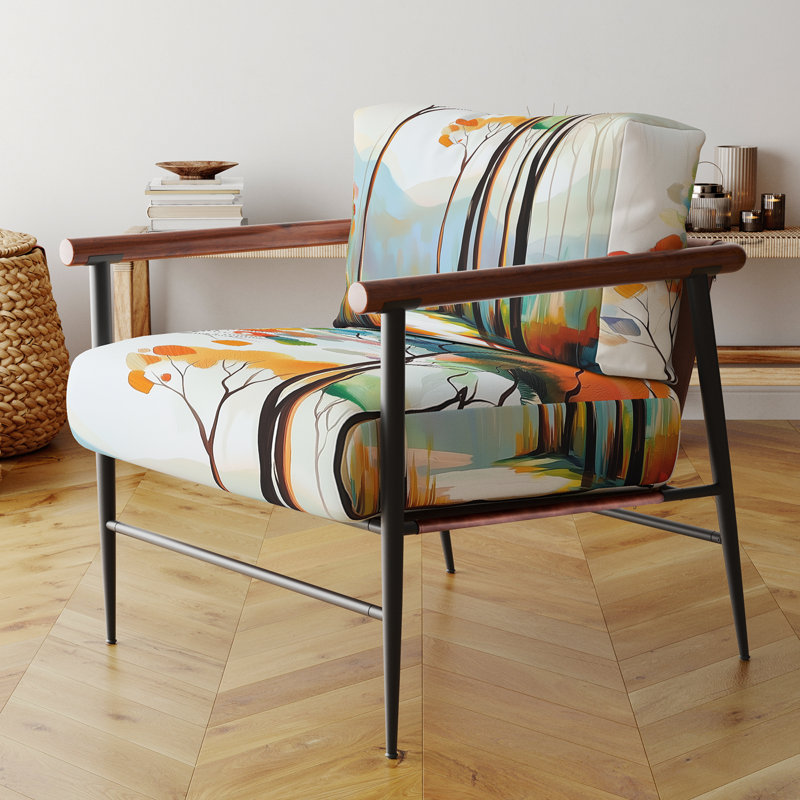 Chaise d'appoint Forest, Brown Round Arms