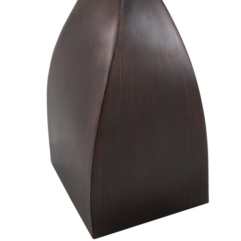 Ensemble de 2 lampes de table contemporaines en polyrésine bronze cuivre 30 "avec abat-jour en lin naturel