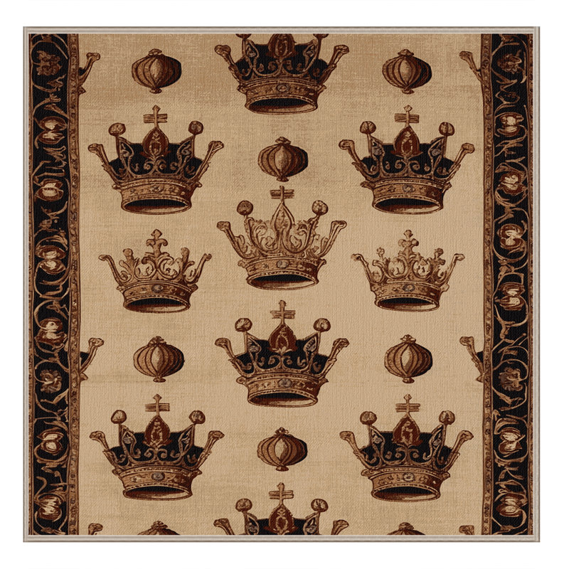 Tapis beige français lavable à la machine, Carré 7 pi