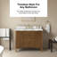 OVE Decors Gabi Meuble-lavabo simple autoportant en noyer chaud avec plateau en pierre blanche-2052122328