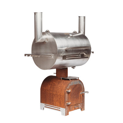 Holzkohle Smoker mit 2 Kammern