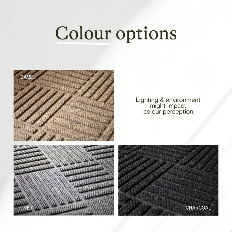 WaterHog Door Mat Diamond – 60 x 90 cm, Non-Slip, Indoor/Outdoor, Charcoal