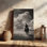 «Cowboy Riding Under Texas Sky», impression sur toile «Western Wall Decor» rustique en noir et blanc