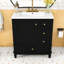 Meuble-lavabo simple autoportant élégant avec lavabo en céramique, porte à fermeture en douceur et grand espace de rangement-745721002-745721007