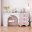 Armoire de meuble-lavabo moderne 62,99 "avec miroir et tabouret de maquillage
