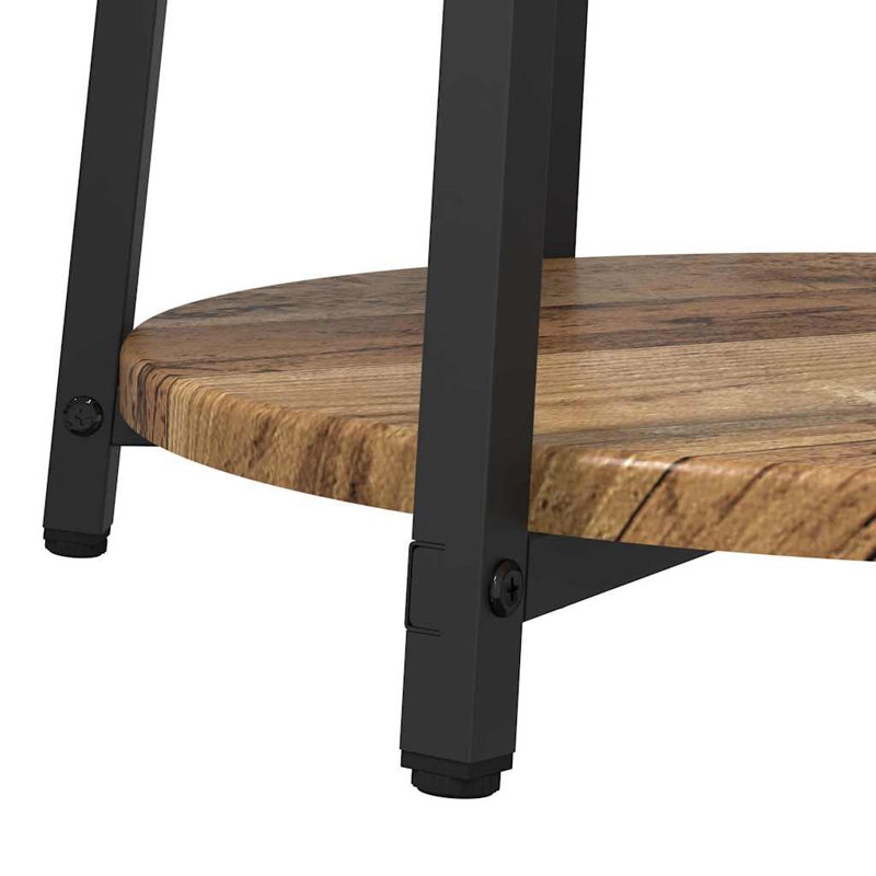  Side Table Set With Shelf 2 Pcs Black Oak 50 X 50 X 51 Cm, Old Wood