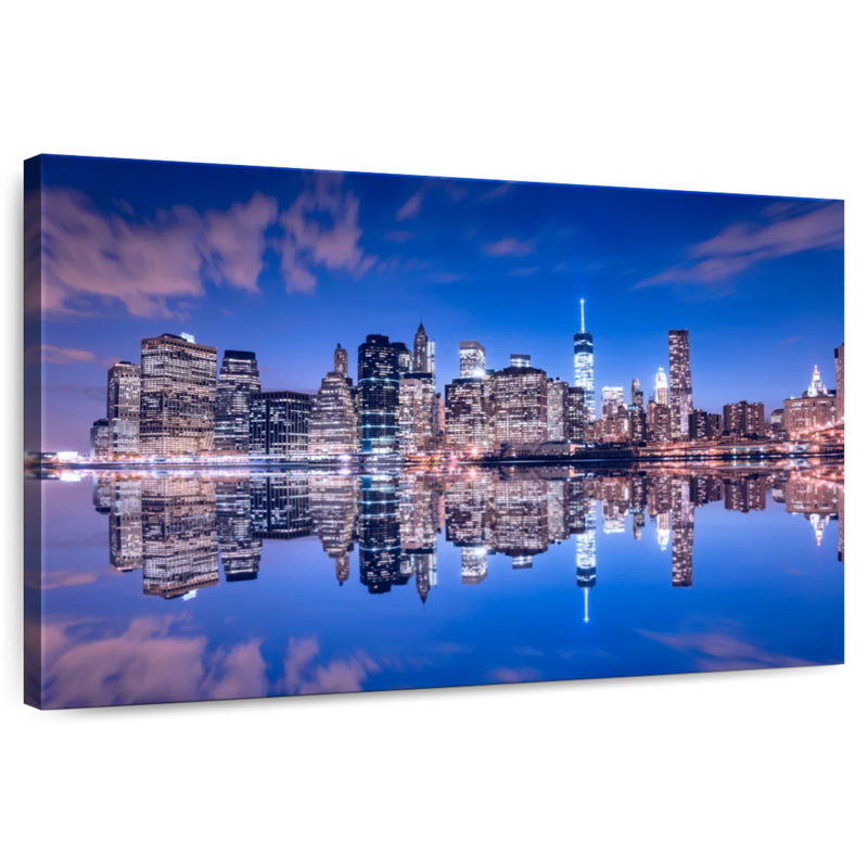 Sireci Manhattan Night Skyline, 26'' H x 39'' W