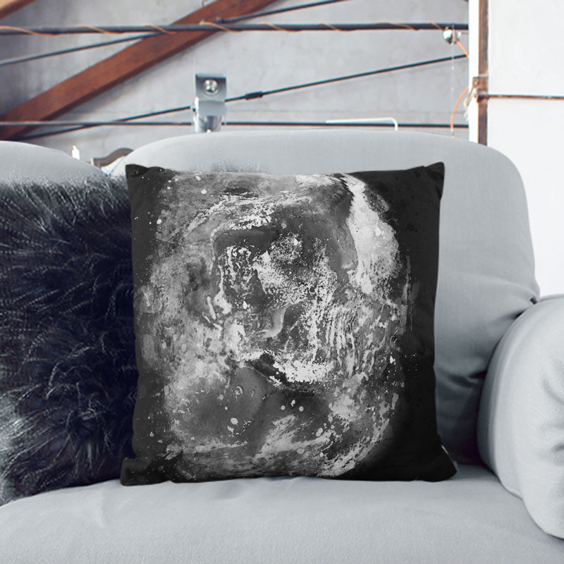 Square Throw Cushion, Black, 40cm H x 40cm W x 15cm D