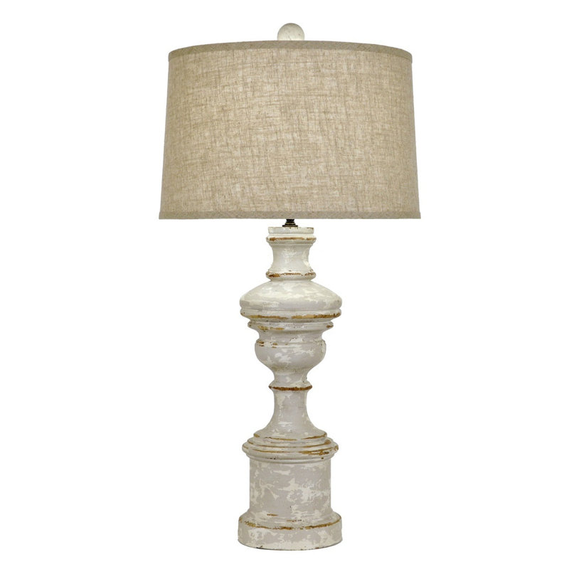 Eileen Table Lamp, Gray/Off White, Brown