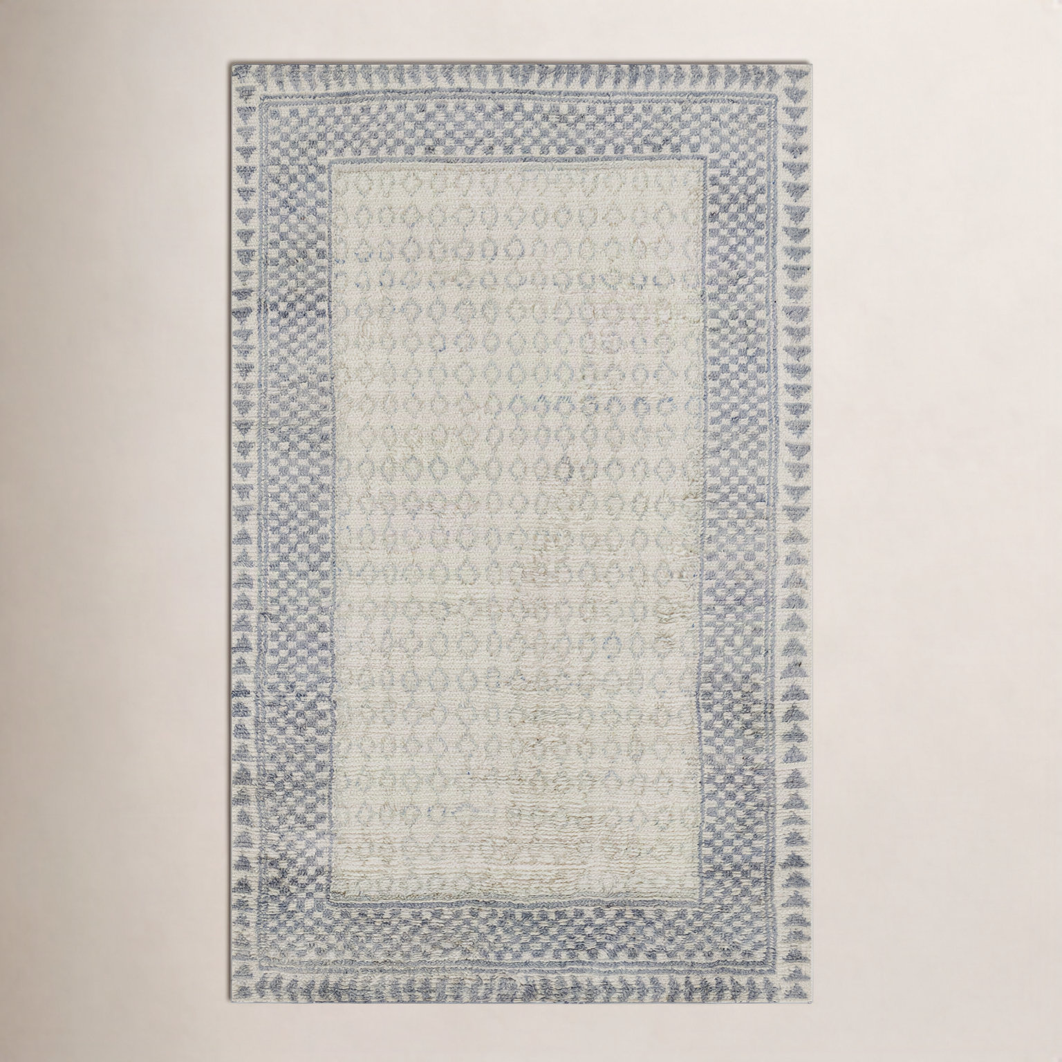 Berkeley Ivory Hand-Woven Moroccan Wool Rug, Rectangle 4' x 6'
