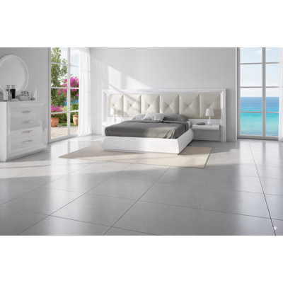 London Vegan Leather Panel Bed