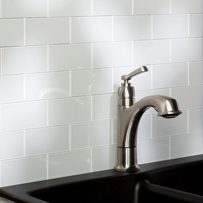 Aspect Peel and Stick 3in x 6 in Glass Tile 15 sq ft Backsplash Kit