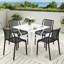 Chaise de salle à manger d'extérieur empilable, chaise d'appoint de patio en plastique sans accoudoirs toutes saisons sans assemblage pour le jardin, la cour arrière et le balcon-139616998-133347402