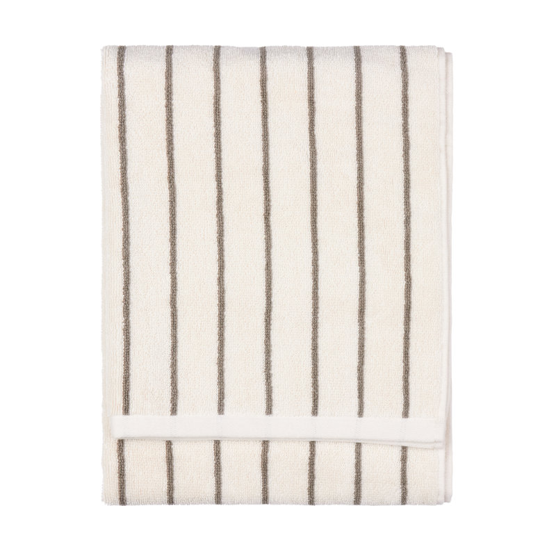 Hebden Narrow Stripe 100% Cotton Hand Towel, Brown/Cream