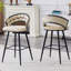 Ensemble de 2 tabourets de bar en velours avec pieds en fer noir, tabourets de comptoir modernes pour îlot de cuisine-817309581