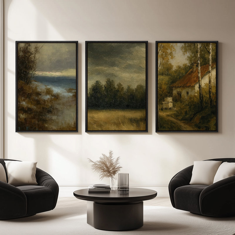 Art mural encadré sur toile, rétro muraux abstraits pour chambre à coucher, H 36 po x l 72 po, Noir