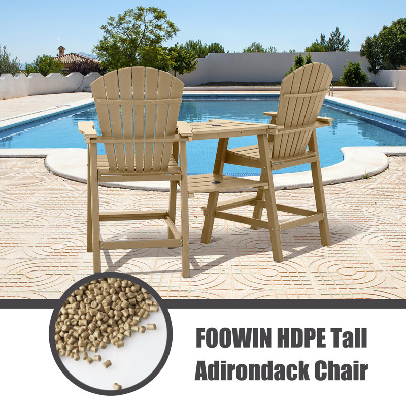 Maybeck 2-Piece Outdoor Adirondack Chair With Table, Brown