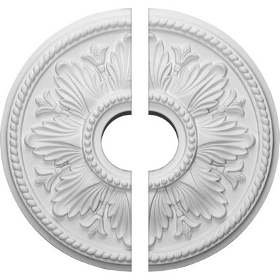 Endurathane Edinburgh Ceiling Medallion, 18"OD x 3 1/2"ID x 1 3/4"P (Fits Canopies up to 5 1/4"), Two Piece, Factory Primed
