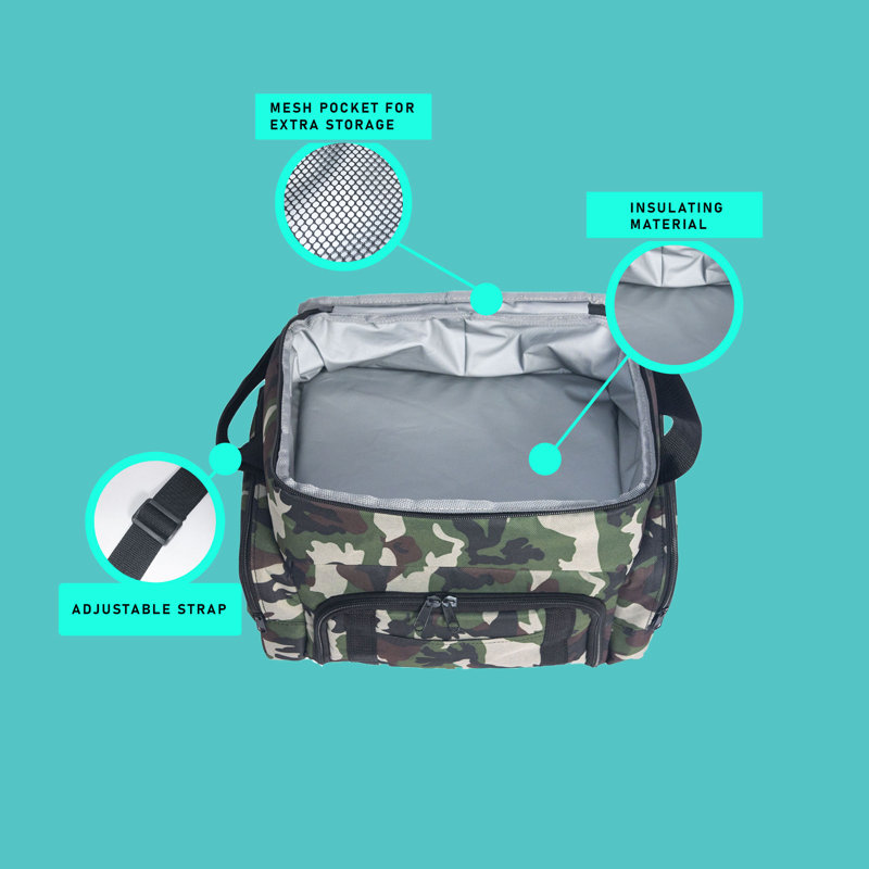E-Z Travel Camo Print Lunch Box with Insulated Cooler