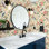 Rouleau de papier peint amovible à motif floral en bambou vert l 17,7 po x H 118 po