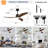 Ceiling Fan With LED Light Remote Control,Quiet DC Motor 6 Speed Levels,Adjust Height( 2 PCS Rod) Reversible Ceiling Fan-418008342-418008336-418008338