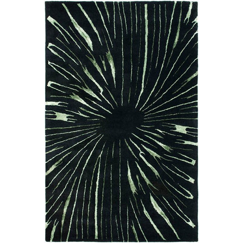 Tapis abstrait en laine et viscose touffetés à la main Soho, Rectangle 3 pi 6 po x 5 pi 6 po
