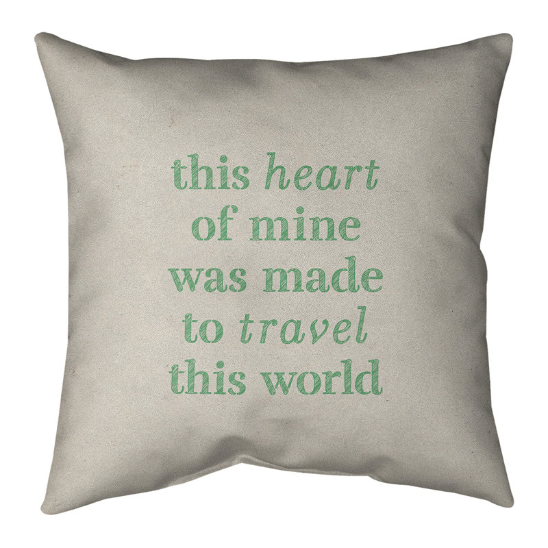 Coussin à la main, 16 po x 1 po, Blanc / Vert, Polyester/ Bourre en polyester