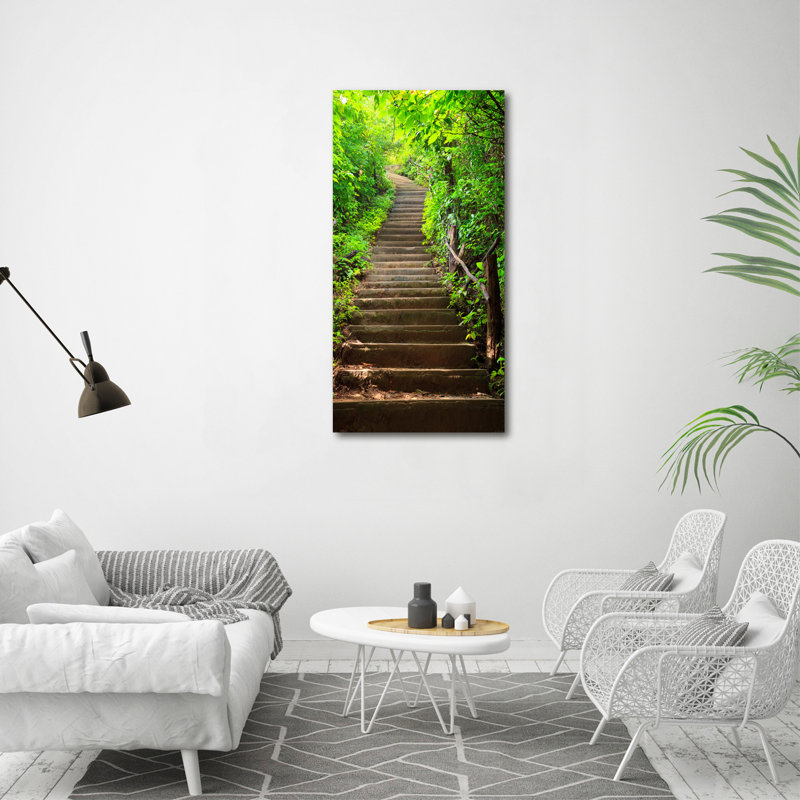 Stairs To The Forest - Wrapped Canvas Print