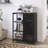 Bamboo Storage Cabinet with Door and 3 Open Shelves-1893637738