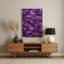 Abstrait floral 78, art mural en métal mauve